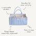 Mushie Diaper Organizer Caddy | Stylish Essentials for Newborn Changing Station (Blush)