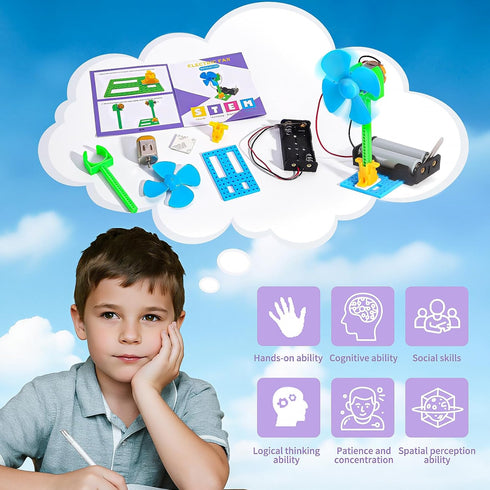 8 Set 8-12, 8-10 8 10 12 13 Bulk STEM Kits - Electrical Fans, Girls Boys Crafts Science Kits for Kids Age STEM Toys