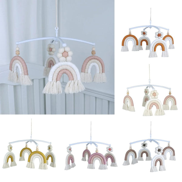 YWLUUOO Handmade Musical Hanging Toy Rainbow Wind Pendant Crib Mobile Rattles for Birthday Gifts Hanging Pendant Crib