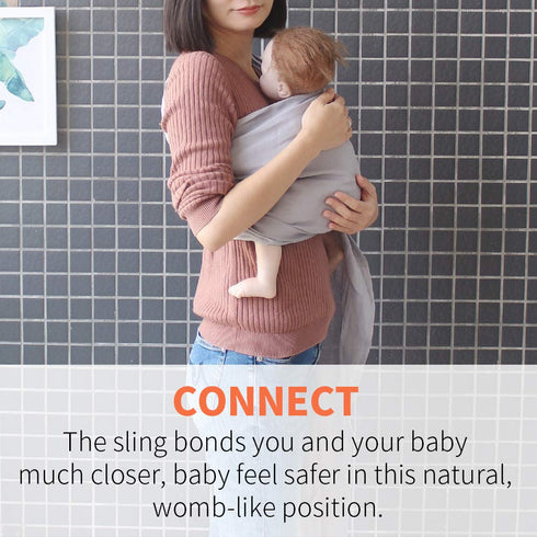 Baby Ring Sling Baby Carrier, Soft Baby Sling Carrier for Newborn to Toddler, Lightweight Breathable Adjustable Baby