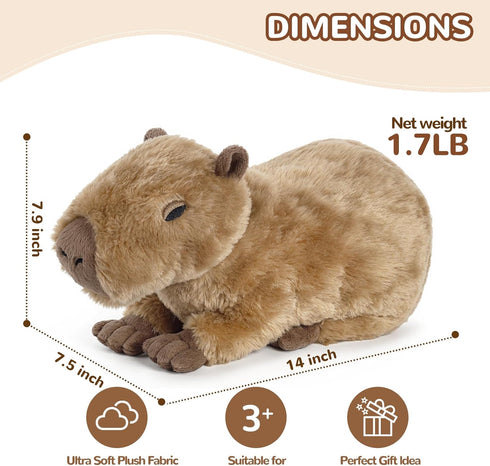 Capybara Stuffed Animals, Microwavable Stuffed Animal Adorable Fluffy Capybara Plush for Warmth Comfort, Heatable
