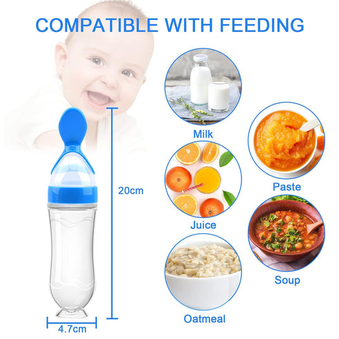 Food Feeder Baby Fruit Feeder Pacifier (3 Pcs) with Silicone Pacifiers, Baby Food Dispensing Spoon, Bottle Brush