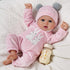 BABESIDE 2 Pcs Reborn Baby Doll Clothes with Hat for 17-22 Inch Baby Dolls, Cute Bunny Pattern Outfits