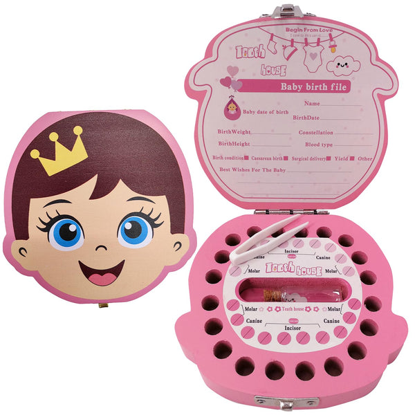 PAMBO Baby Tooth Fairy Keepsake Box, Child Tooth Saver & Holder Gift Box for Girls