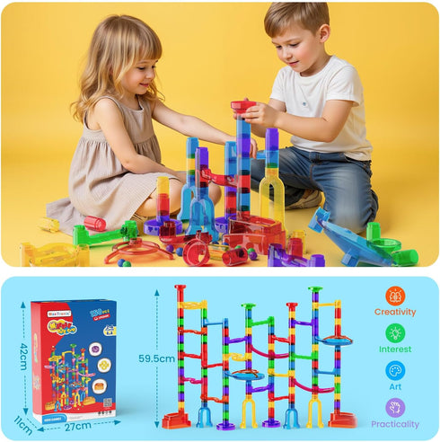 150 3-12 Glowing Marble Run, Pcs Marble Race Building Blocks Construction STEM Learning Toys Perfect Christmas Birthday