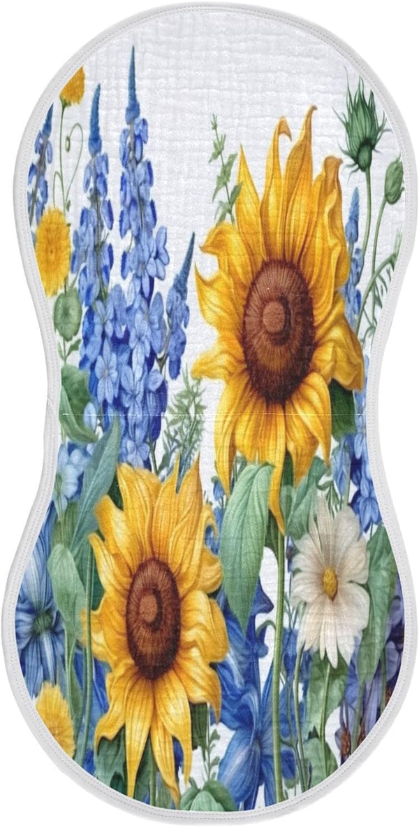 YETTASBIN Sunflower Muslin Baby Burp Cloth, Super Soft Absorbent Cotton Burp Rag Baby