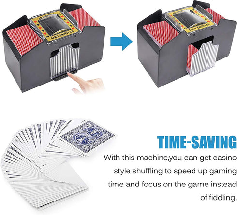 S SUNSBELL Automatic Card Shuffler - Battery Operated Poker Shuffling Machine for Five Crowns, Poker, Blackjack