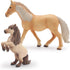 Gemini&Genius Horses Toy for Kids, Premium Farm Horse Animal Playset with Mare and Horse Cub Family Action Figures