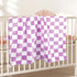 30"*40" GreatBba Plush Checkered Baby Blanket for Boys Girls Nursery, Warm Short Fleece Blanket Neutral for Infant