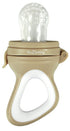 RaZbaby Baby Fruit Feeder Pacifier - Silicone Teething Toy for Infants 6M+, BPA Free, Tan, Add Frozen or Fresh Food