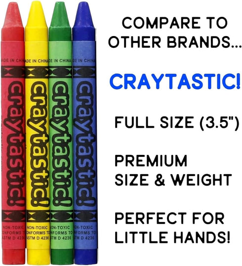 75 Sets 4-Packs (300 Packs) Craytastic! of in Cello total Premium Bulk Crayons in Individual - Safety Tested