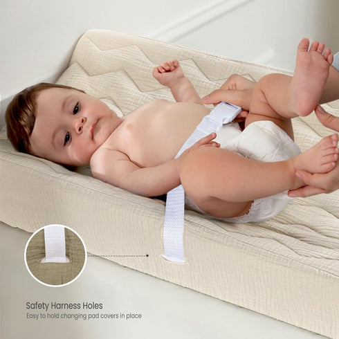 Lulumoon Soft Quilted Muslin Changing Pad Cover for Babies