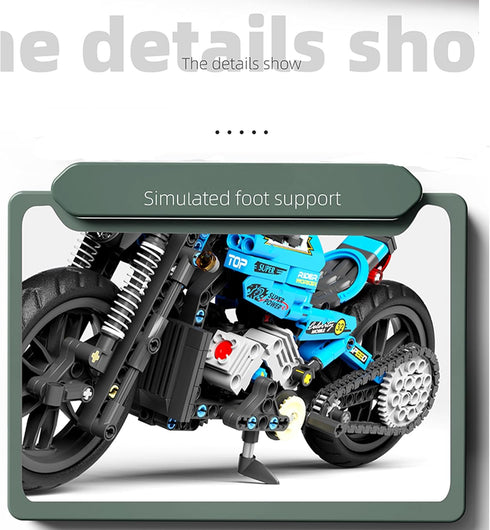 Motorcycle Toy Building Sets with 469 Particles, STEM Educational Model Kit for Children Age 8+