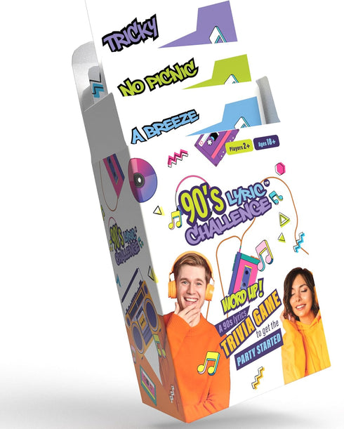 90's Song Lyric Game - Fun Music Trivia Game for Adults, Ideal for Millennials & Gen X