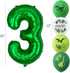 Large Dinosaur Foil Balloons and Happy Birthday Banner - Number 3 Balloon for 3rd Birthday Party Decorations
