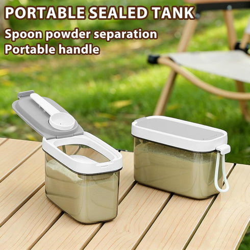 Travel Formula Container On The Go Airtight Lightproof Formula Dispenser with Magnetic Scoop, BPA-Free Food Storage Jar