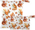 visesunny Cute Squirrel Hazelnut 2Pcs Diaper Changing Totes Wet Bags with Zippered Pockets