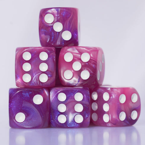 Generic 10 D6 16mm Set PC dice Acrylic Dice for RPG MTG DND Dice Table Games and Board Games (Pink + Blue)