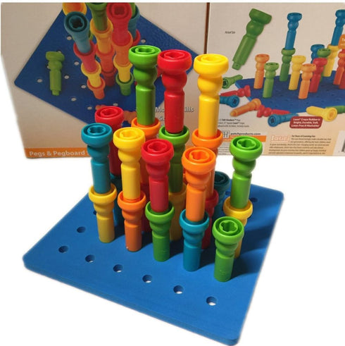 Set 3+ 25 8" Peg Board Toys-Montessori Occupational Therapy Fine Motor Skills Toy, Suitable for Toddlers