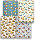 FIGEPO 4 Pack Set Baby Boy Crib Sheets Soft Fitted Baby Boy Mattress Covers Construction Truck or Dinosaur Theme