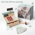 PairPear Wooden Toy Cash Register with Scanner and Credit Card, Kids Pretend Play Money Counting Toy for Boys Girls 3+
