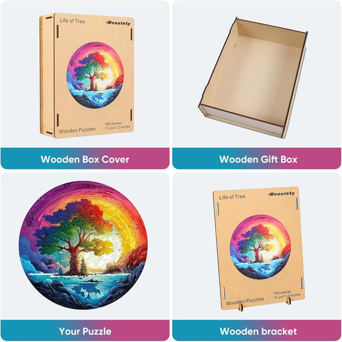500 16.5x16.5 Reouinty Puzzles for Adults Piece, Life Tree Rainbow Waterfall Jigsaw Puzzles, Natural Puzzle Unique