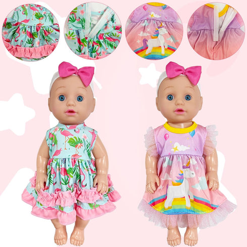 8 Sets 10-12 Inch Baby Doll Clothes,Baby Alive Clothes Dress Outfits Accessories for Girl Dolls,Christmas Birthday New
