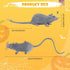 EORTA 3 Pcs Fake Mice Lifelike Halloween Rats Decorations, Plastic Vivid Mouse Cat Toys for Christmas, Party, Black,