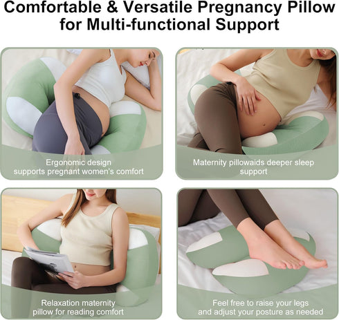 pobopobo Maternity Pillow for Pregnant Women - Pregnancy Pillow for Comfort & Support, Perfect for Side Sleeping, Back