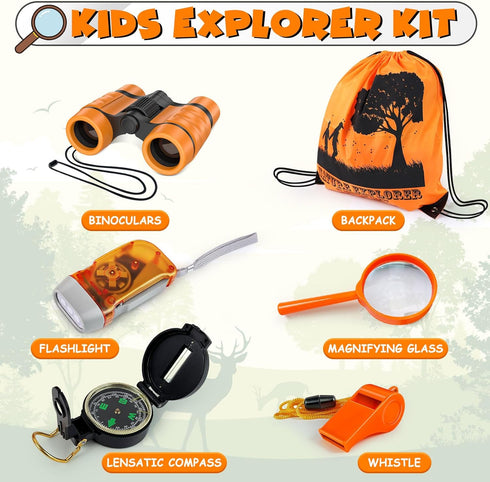 ESSENSON Summer 4-8 Kids Explorer Kit - Adventure Kit for Kids, Outdoor Explorer Kit with Binoculars, Outdoor Toys