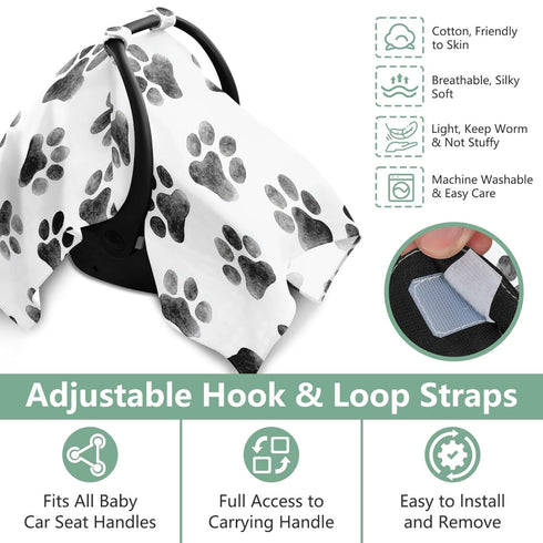 Mazeann Black Animal Paw Car Seat Cover Baby Breathable Soft Infant Carseat Covers Canopies Babies Carrier Covers