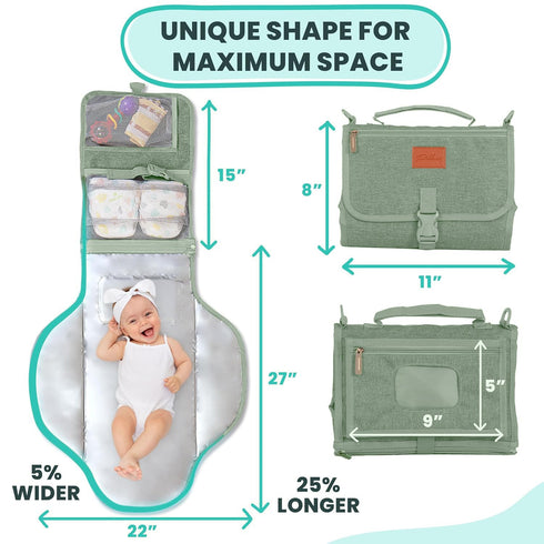 Portable Changing Pad for Baby, Travel Diaper Changing Pad for Newborn, Large Waterproof Baby Changing Mat, Foldable