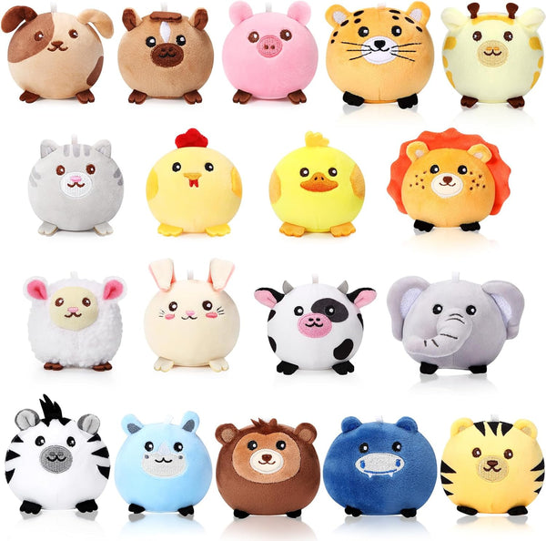 Halloscume 18 Pcs Mini Stuffed Animals Bulk 3.15 Inch Small Plush Farm