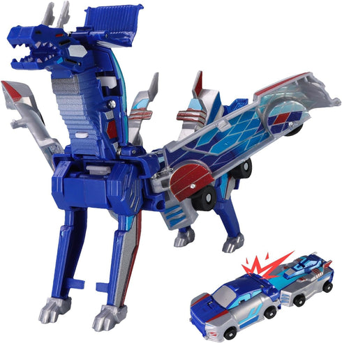 Generic Collision Transforming Dinosaur Car Toy, Magnetic Dinosaur Transformer Car Toy, 2in1 Magnetic