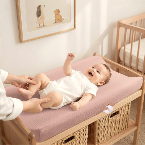 Muslin Changing Pad Cover for Babies - Soft and Stylish Diaper Changing Table Sheets for Boys and Girls