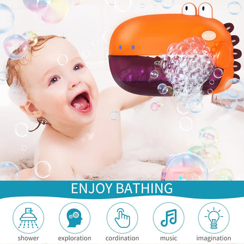 Grechi Dinosaur Bath Toys,Baby Bath Toys for The Baby Bathtub,Toddler Bath Toys Automatic Bubble Machine,Plays 12 Children’s Songs,Bath Toy Makes Gifts for Toddlers Age 18m+ Girl Boy