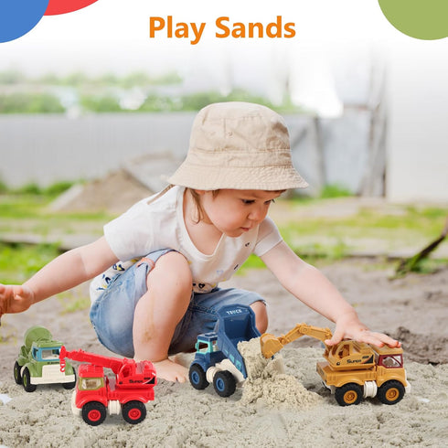 Construction Toys for 1-5 Years Old Boys Girls - Sandbox Excavator Toy Construction Truck Vehicles, Birthday Gifts