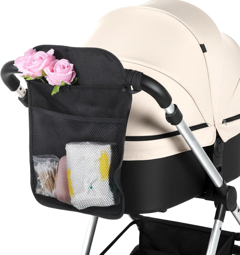 Larrel Universal Stroller Organizer, Stroller Mesh Cargo Net with Non-Slip Adjustable Strap, Diaper