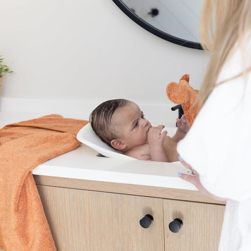 Set Bella Tunno Baby Bath Towel and Wash Mitt Soft Absorbent Hooded Towels and Mitt-Style Baby Washcloths, Oeko-TEX