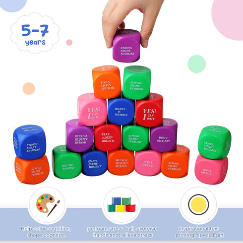 30 Jerify Pcs Motivational Stress Ball Bulk Quote Inspirational Foam Cubes Balls Stress Relief Employee Appreciation