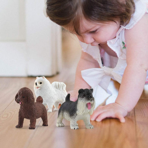 DINOBROS Dog Figurines Playset 8PCS Realistic Detailed Plastic Puppy Figures for Kids Cake Topper