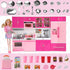 Doll Kitchen Playset for Kids - My Modern Mini Kitchen House with Realistic Lights & Sounds (4-in-1)