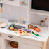 Set, ROBOTIME Wooden Play Food Cutting Vegetable Pretend Play Toy Food for Play Kitchen with Shopping Bag Kids Kitchen