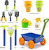 DCN12752 Set 15Piece Set Dimple Garden Wagon & Tools Toy Premium Gardening Tools & Wagon Toy Sturdy & Durable-Top Yd