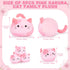 5 Family-19" Mommy 4 PCS Pink Sakura Cat Plush Stuffed Animal Soft Pink Sakura Cat Plush, Large Plushies with Baby