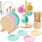 GAGAKU Kids Wooden Play Dishes Set -27Pcs Montessori Play Kitchen Accessories Plates