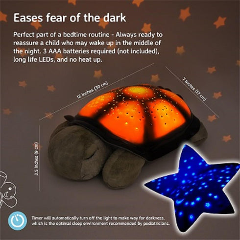 Cloud b Calming Nightlight Star Projector, Gentle Brightness, 3 Colors, 8 Constellations, Auto-Shutoff, Twilight Turtle
