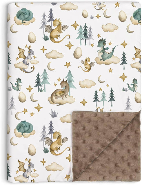 Buerhanerry Dragon Baby Blankets, Dragon Fairy Tale Themed Toddler Soft Minky Blanket with
