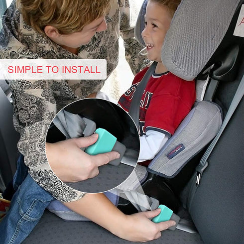 Morlike Silicone Safety Cover Lock for Seatbelt | Prevent Kids from Unbuckling in Car Seat | Fits Most Vehicles (Blue)