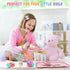 Minnot Set Sets 3 4 5 6 Tea Party for Little Girls, Flower Tea Toys for Toddlers Girls Age Year Old, Toddler Kids